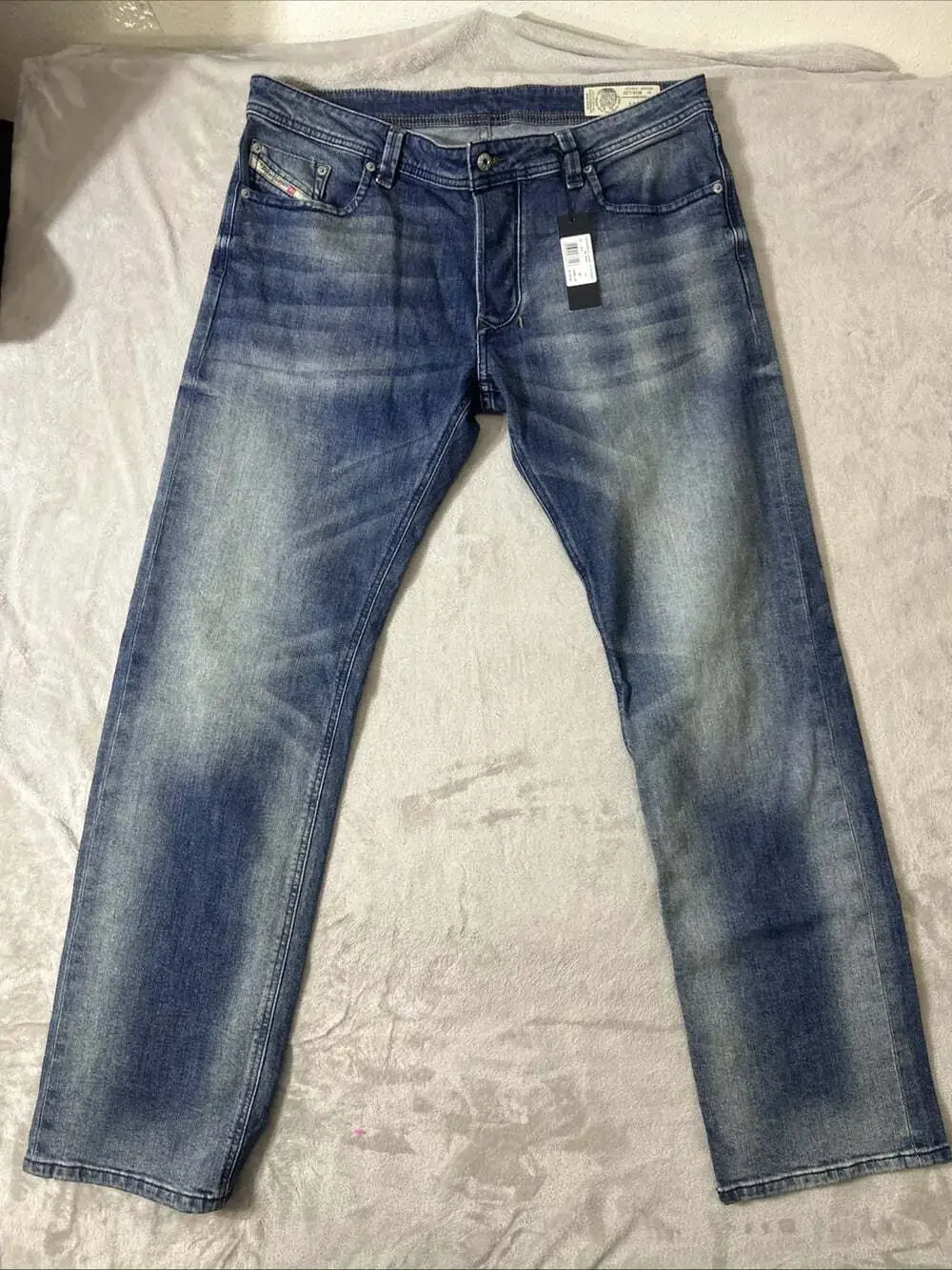 Diesel Larkee Men’s Jeans 36x32 Regular Straight Leg Blue Wash Denim NWT